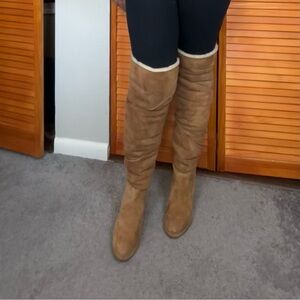 UGG Women's Brown Over the Knee Wedge Boots
